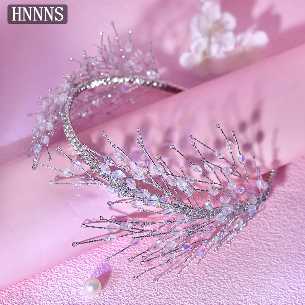 

HNNNS Elegant Bridal Wedding Hairband Fashion Crystal Delicate Headdress Birthday Party Jewelry Handmade Accessories A317