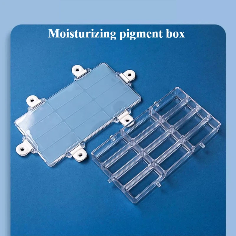 12 Well Acrylic Gouache Watercolor Pigment Palette Cases Good Sealing Moisturizing Properties for Storing Pigment Color Mixing