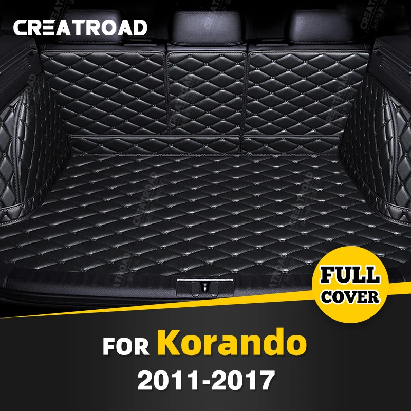 Auto Full Coverage Trunk Mat For Ssangyong Korando 2011-2017 16 15 14 13 12 Car Boot Cover Pad Interior Protector Accessories