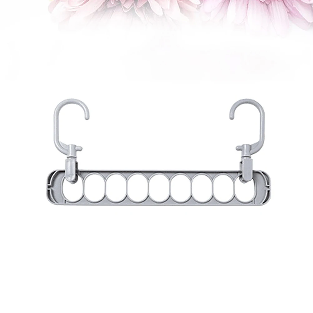 

5Pcs Multifunctional Clothes Hanger Rack No Punch Space Saving Organizer for Coat Closet Clothes Storage Holder Grey