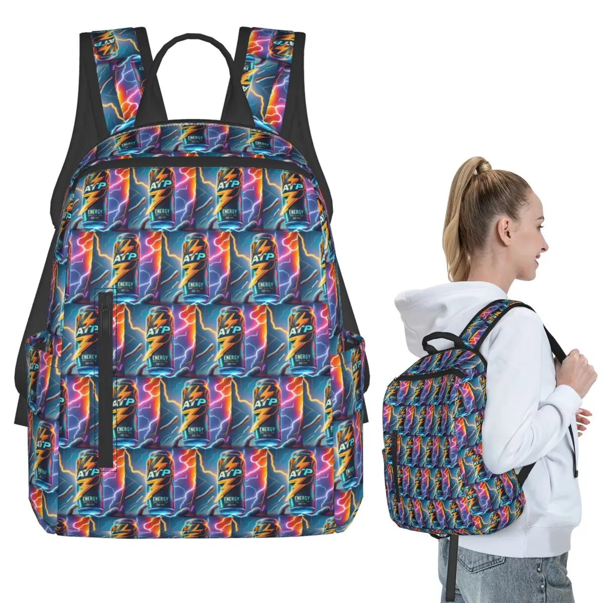 

ATP Energy Drink Backpack Student BookBag Children School Bag Computer Shoulder Bags Men Women