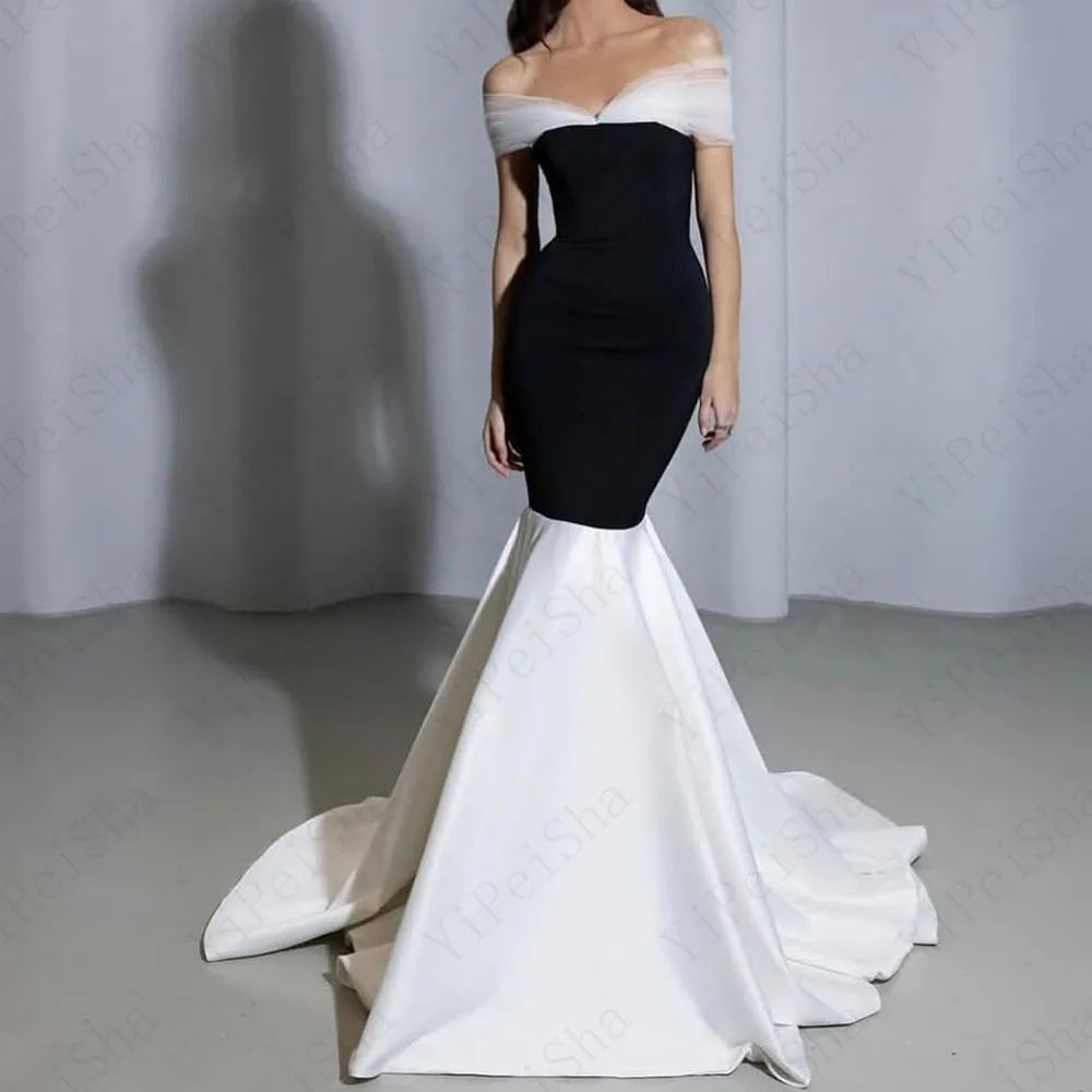 

Customized A-Line Prom Dresses Floor-Length Off The Shoulder Sleeveless Evening Gown Simple Fashion Draped Backless Party Gown