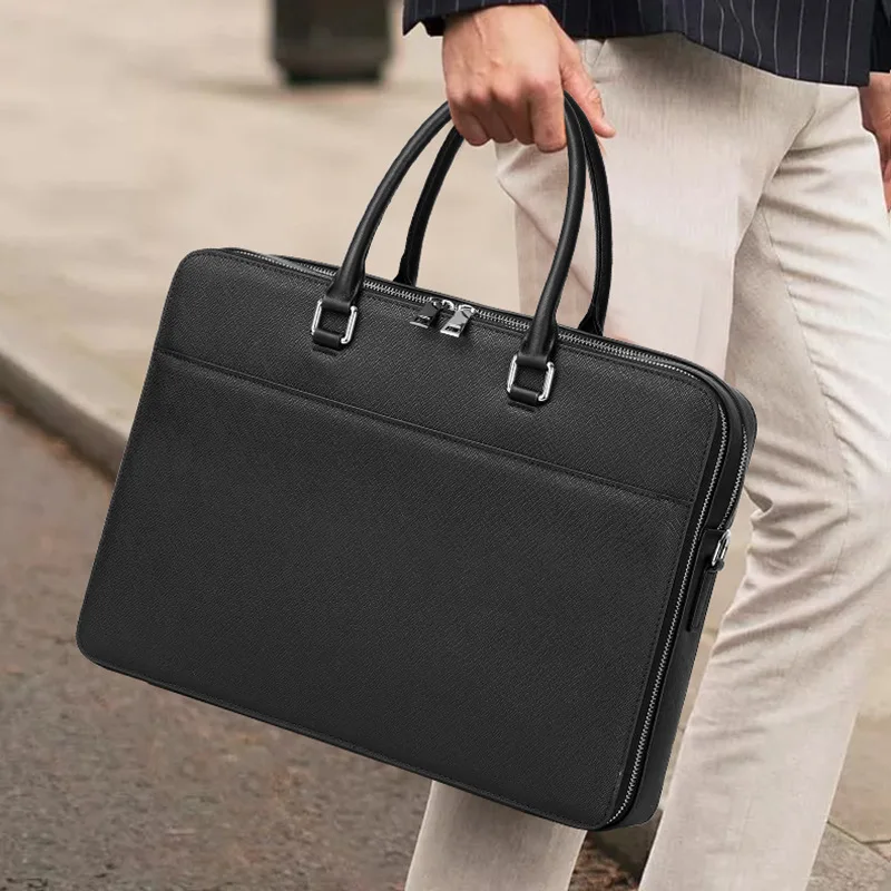 Genuine Leather Briefcase Trendy Large Capacity Business Luxury Men Bag Commuting Fashion Casual Multifunctional Men's Handbag