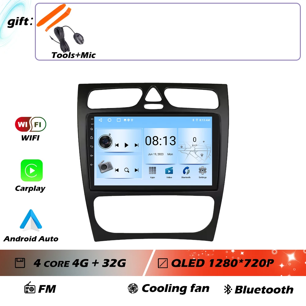 Voor Mercedes-Benz EEN W168 C W203 G W463 Vaneo Vito Viano CLK Klasse C209 Android GPS Autoradio Multimedia Video speler Carplay 4G