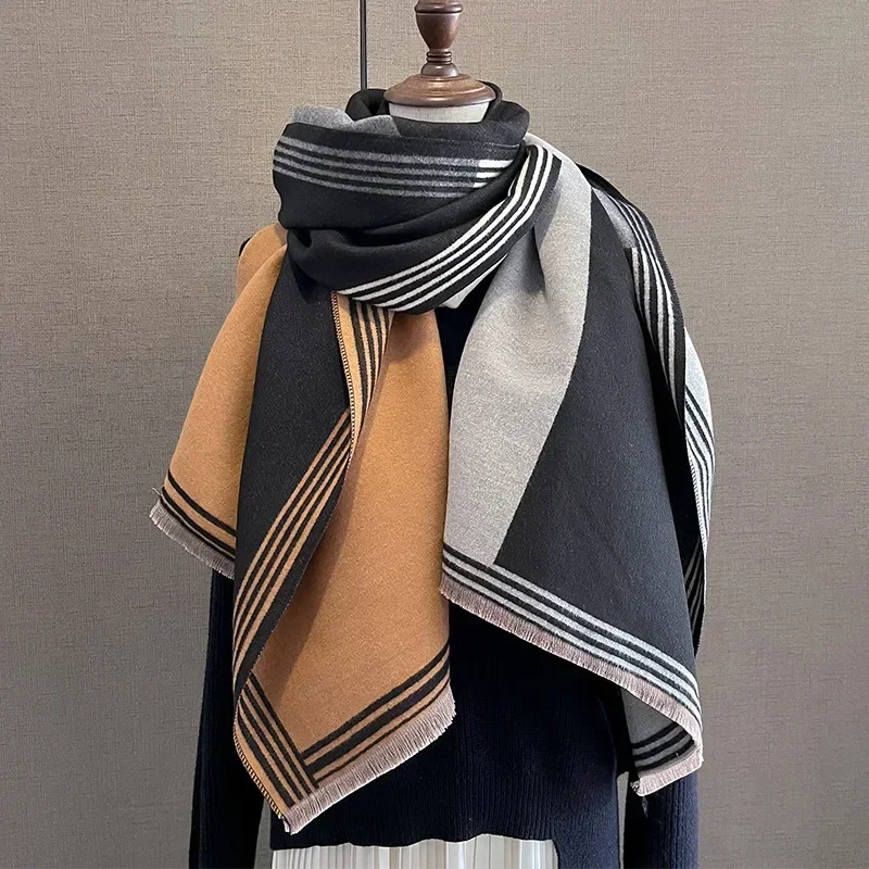 

Luxury Cashmere Sacarf For Women Print Thick Winter Blanket With Tassel Large Shawl And Wrap Bufanda Warm Poncho