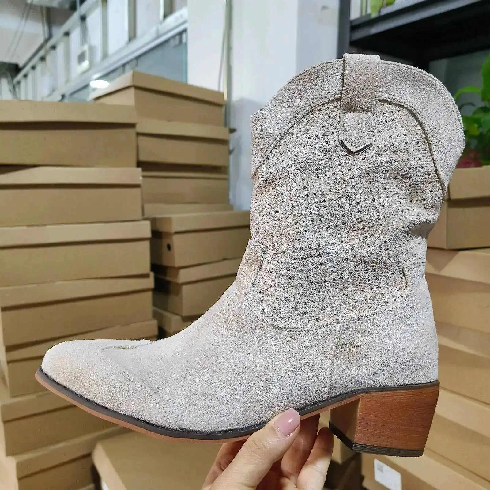 

Western Boots Low Heels Heel Short Boots Side Zip Size 34- 43 Lady Shoes Real Pictures Dropshipping
