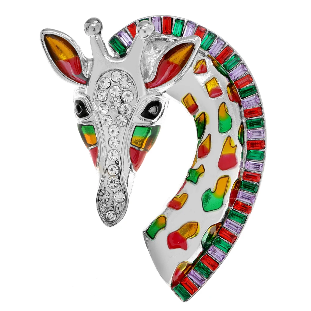 CINDY XIANG Multicolor Rhinestone Giraffe Brooch Vintage Fashion Animal Pin Unisex Party Jewelry 2 Colors Available High Quality