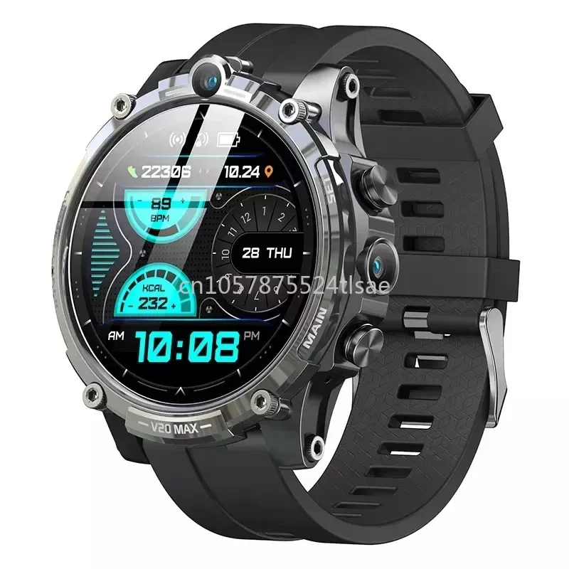 Full Netcom Face Recognition Video Android Dual Camera 2022 Smart Watch V20 android 8.1 1.88inch 4G sim Card