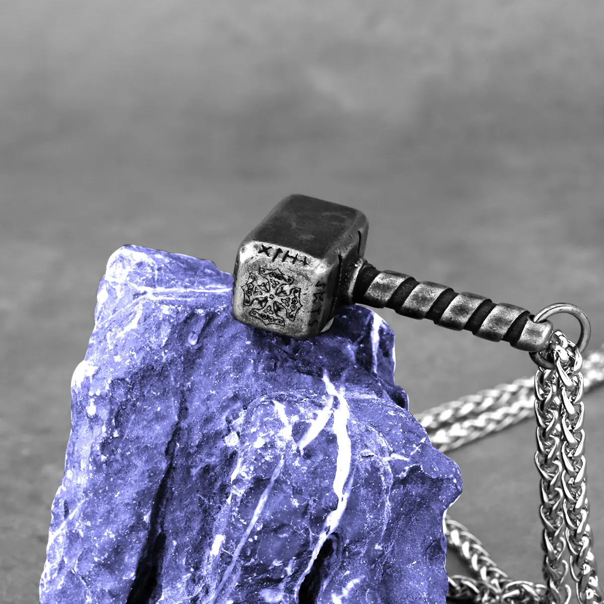 Stainless Steel Nordic Viking Thor's Hammer Necklace Men Valknut Rune Amulet Fashion Vintage Pendant Necklace Charm Jewelry