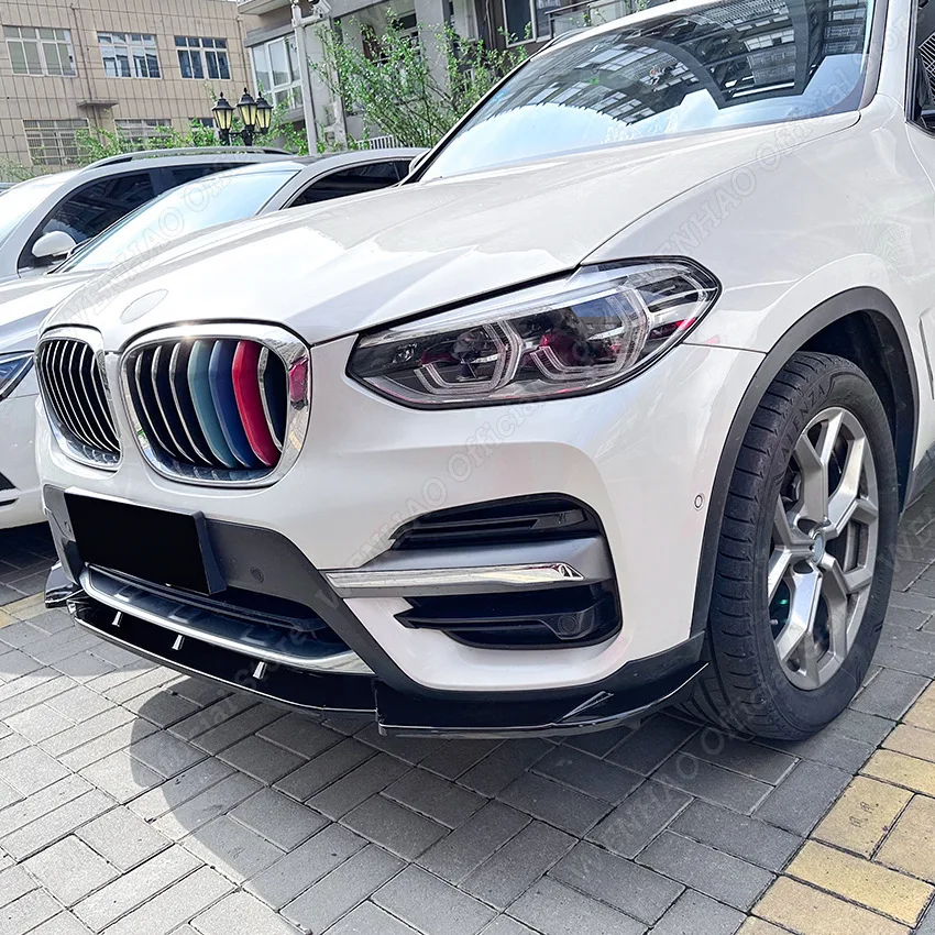 For BMW X3 G01 Pre-Lci 2018 2019 2020 2021 Front Bumper Lip Splitter Diffuser Body Kit Spoiler Gloss Black Tuning ABS Protector