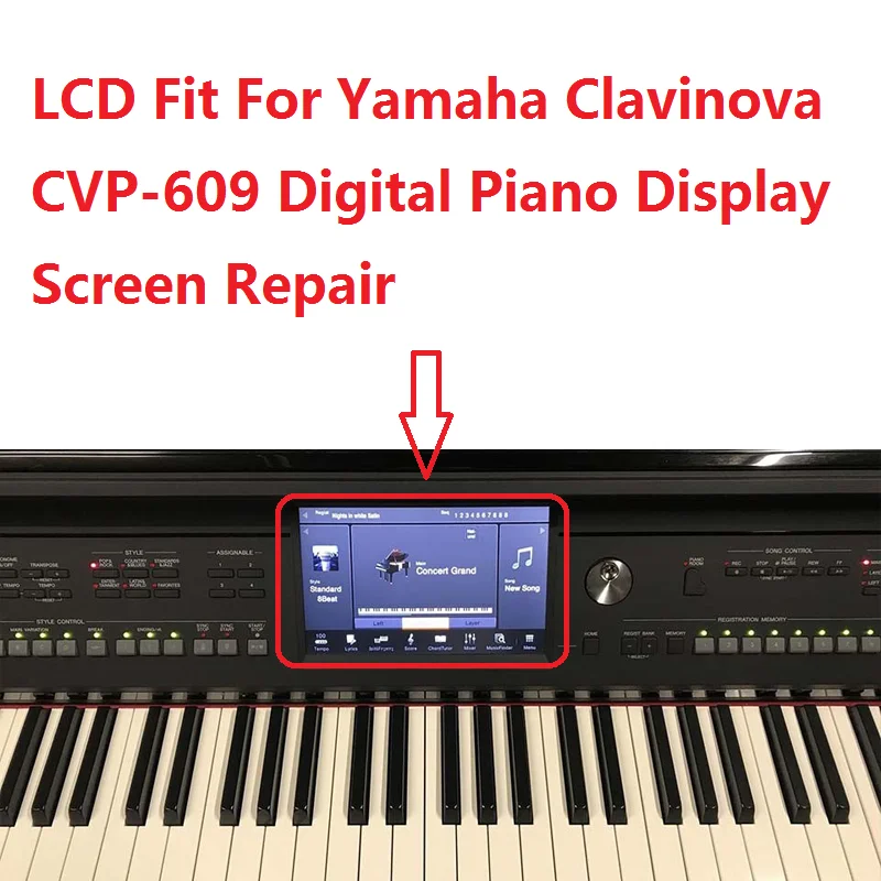 LCD With Touch Screen Fit For Yamaha Clavinova CVP-609 CVP609 Digital Piano Display Screen Repair