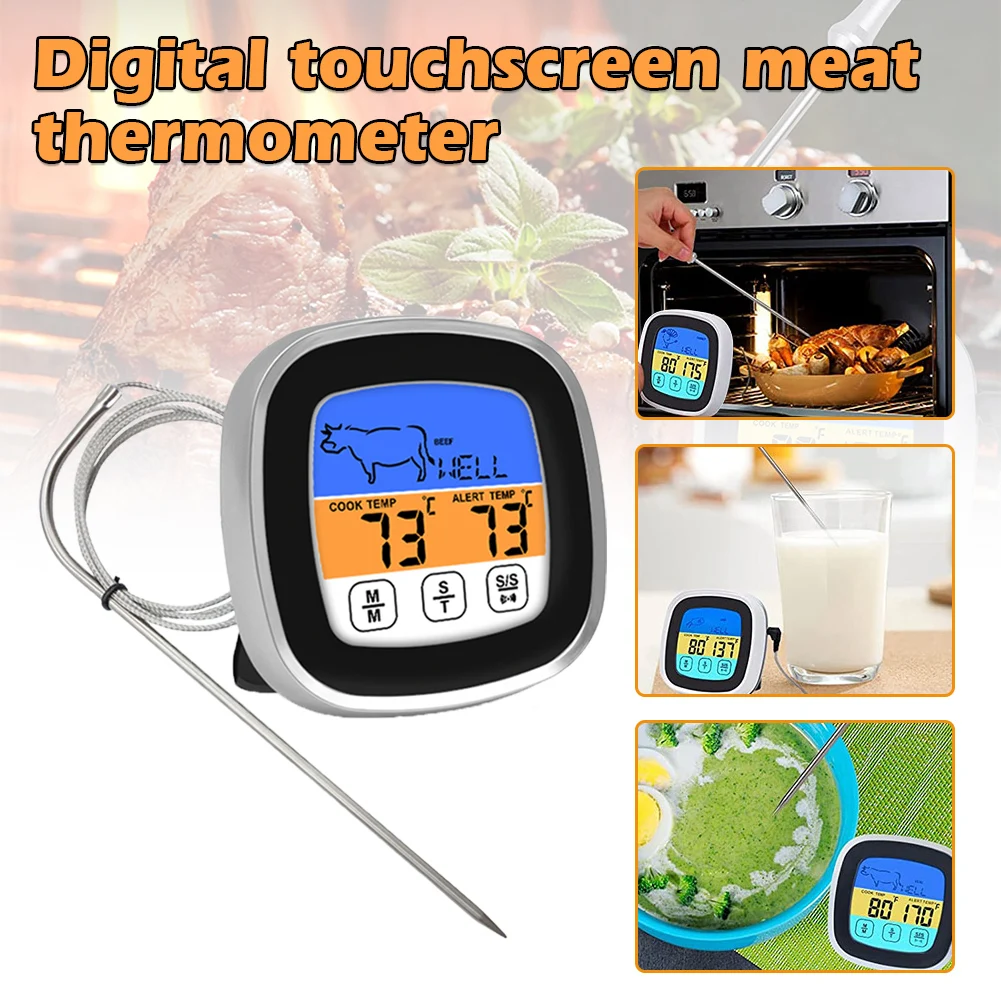 

Digital Kitchen Thermometer Oven Temperature Heat Meter Kitchen Stainless Meat Termometrs Sensor Probe for Cookware BBQ Grill