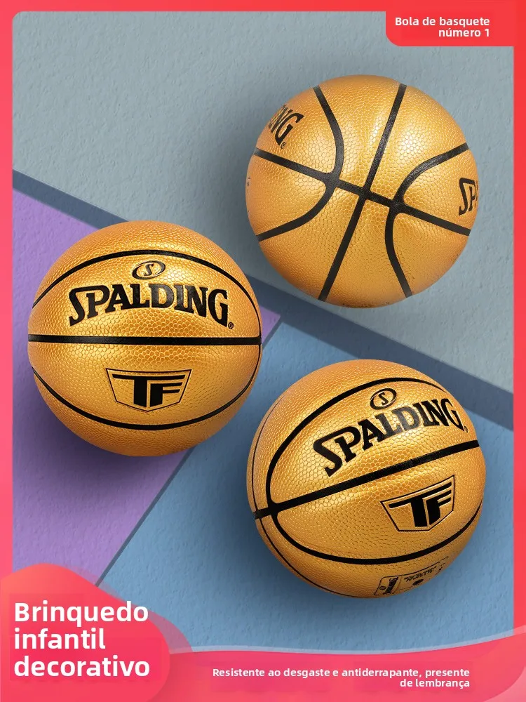 Bola de Basquete Spalding Tamanho Oficial  Alta Elasticidade Versátil para Uso Interno e Externo para Meninos e Meninas Pres...
