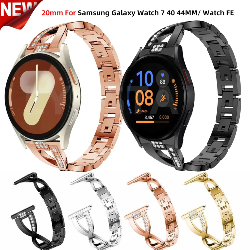 

No Gaps Zinc Alloy Band for Samsung Galaxy Watch 7 6 5 4 40 44mm WatchFE 6Classic 43 47mm 5 Pro 45mm Wrist Strap Curved Bracelet