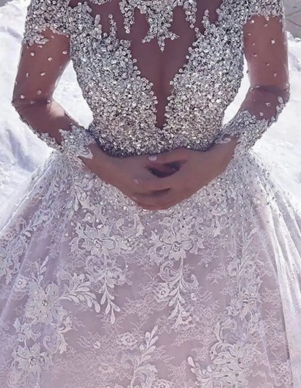 Customized Luxury Rhinestone Heavy Beaded Wedding Gowns Handmade Crystal Ball Gown Arab Wedding Dresses 2024