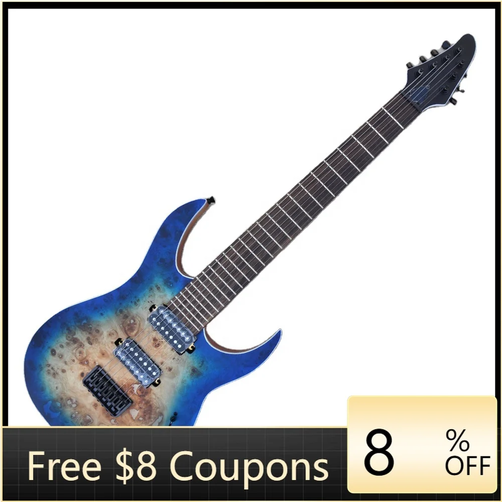 

STLFFlyoung Blue Sunburst 7 Strings Electric Guitar Stringed Instruments Guitarra 7 Strings