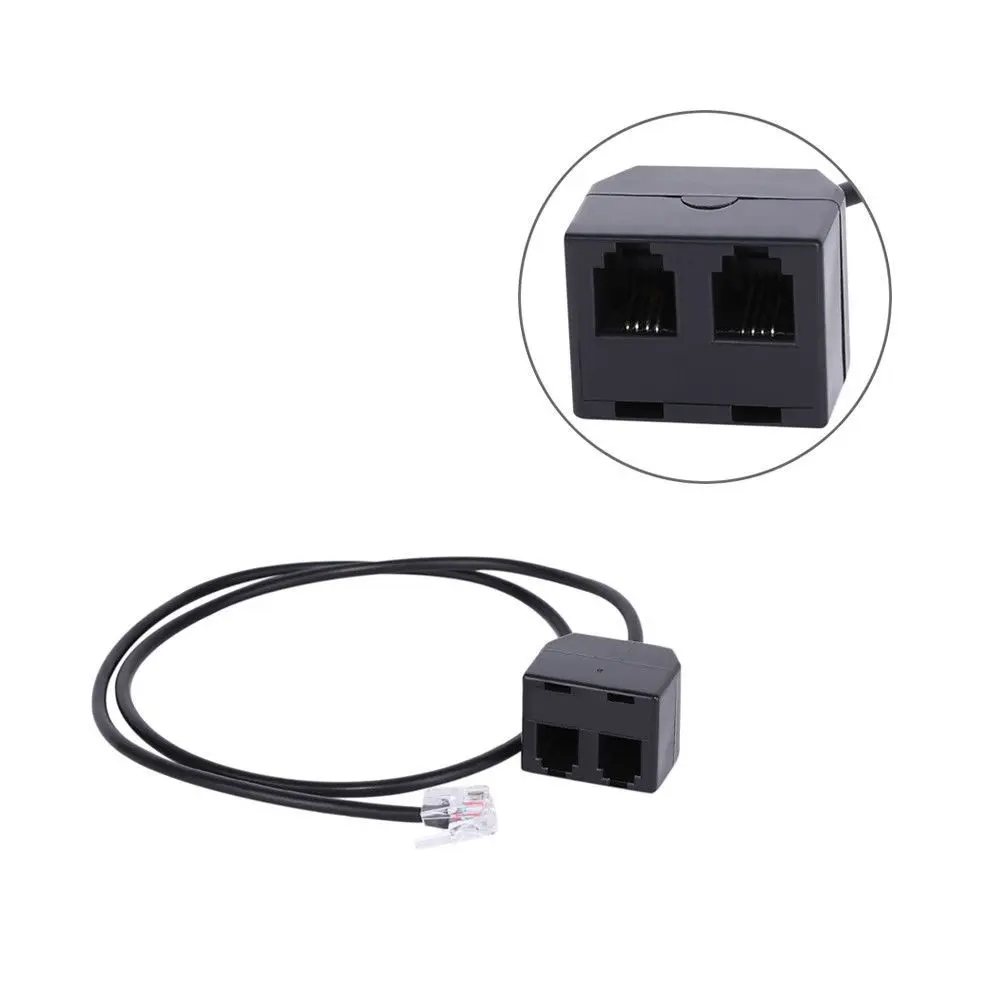 

Home Improvement RJ9 Adapter 4P4C Standard 2 Female To 1 Male Line Cords Splitter Cord Extension Cable