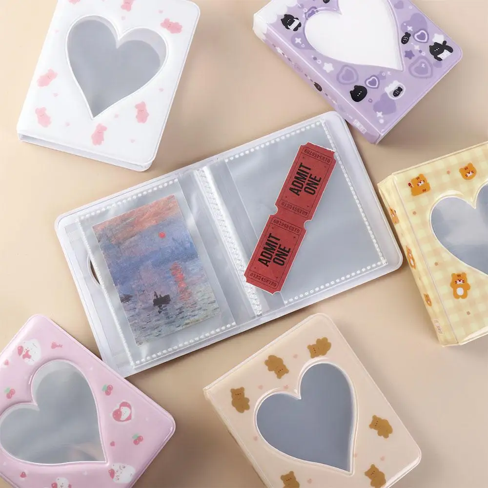 Cute Cartoon Bear Photo Album Ins Waterproof Hollow Picture Storage Case Anti-scratch Pastic Love Heart Photo Album Idol Star