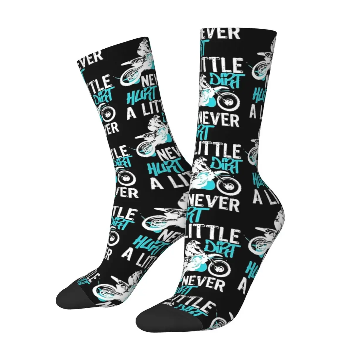 Dirt Bike Or Motocross Mx Quote A Little Dirt Never Hurt Quote Socks Harajuku Stockings All Season Long Socks for Unisex Gifts