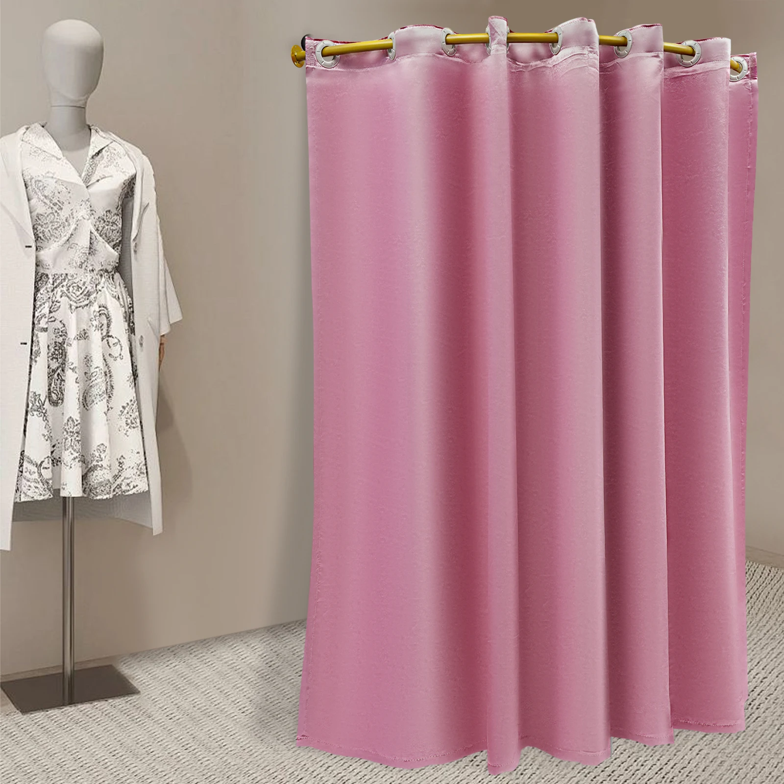 

Розовая, временная, простая примерочная, примерочная в форме буквы С, настенная, для магазина одежды, приватная примерочная для магазина одежды