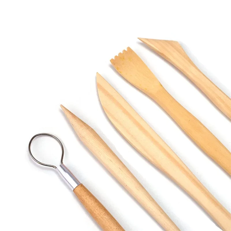 5 PCS Clay Sculpture Tool set Carving DIY  Wooden Pottery Knife Tools  for Lovers Ceramice Art Craft Shaping Clay Accessories