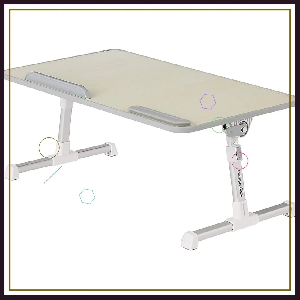 

Adjustable Laptop Tray Table with Height & Angle Control, Fits 17-Inch Devices, Cream Color, Portable Design