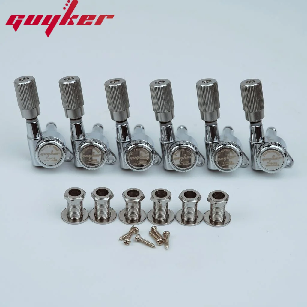 1 Set GUYKER Machine Heads 1:18 Vertical Cylindrical Handl Shank Locking Tuning Key Pegs Tuners Three Colors