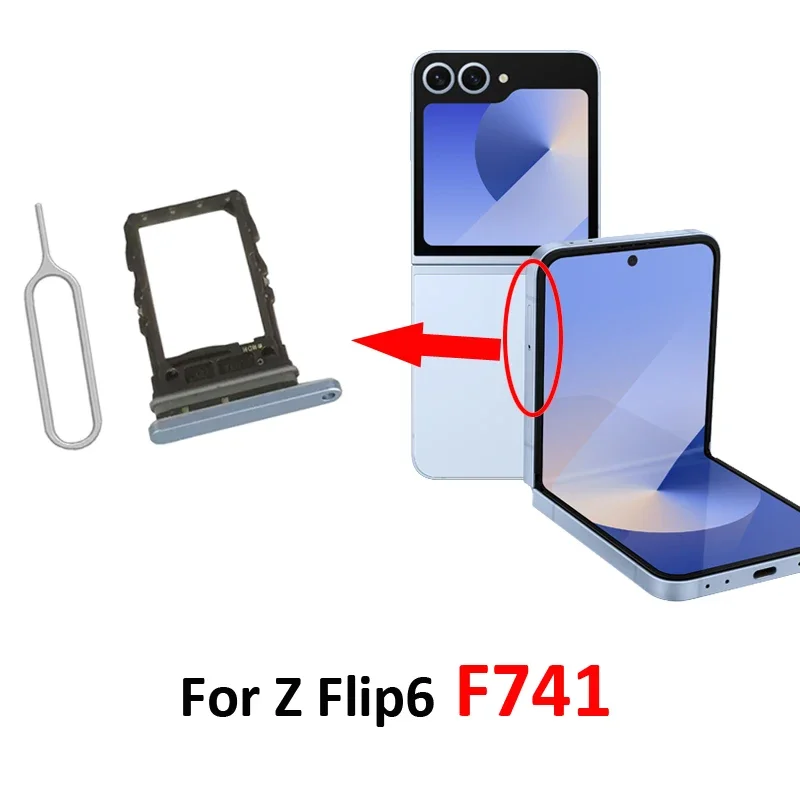 For Samsung Galaxy Z Flip 6 F741 F741B F741U F741W F741N Phone New SIM Chip Card Tray Slot Holder Pocket Z Flip6