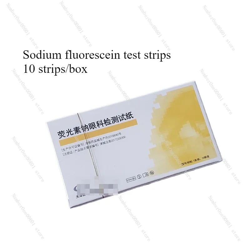 India Tear Detection Filter Paper Strip Fluorescein Sodium Ophthalmic Detection Test Strip Fluorescent Strips A Box of 100