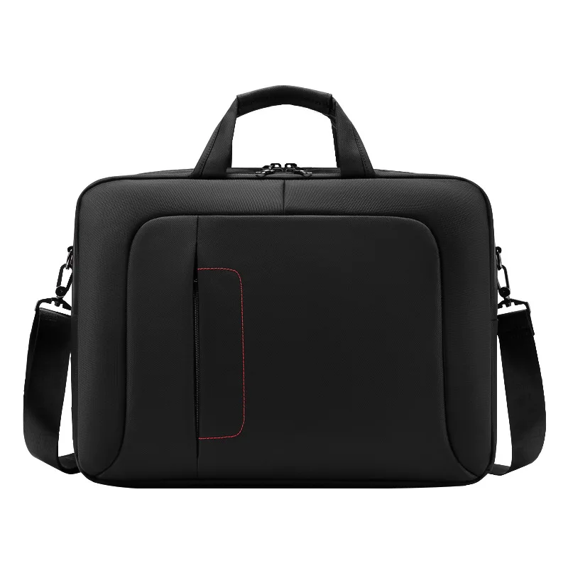 Maletín Oxford negro impermeable para hombre, bolsa de mensajero para ordenador portátil de negocios con logotipo personalizado