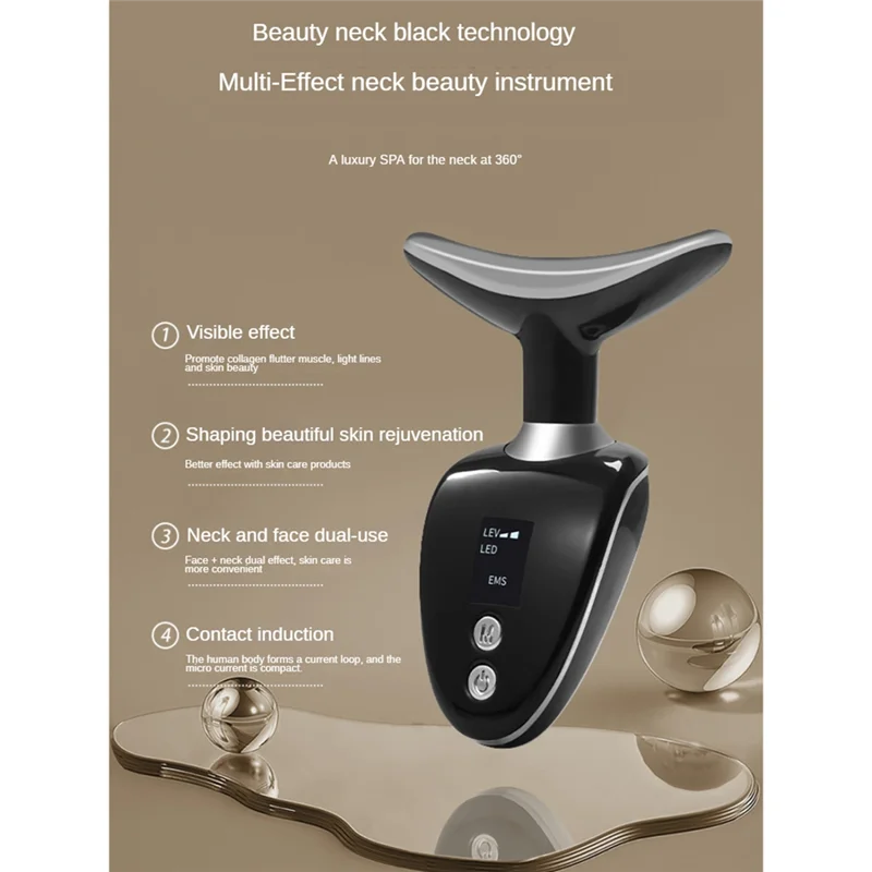 جهاز تجميل الوجه والرقبة A39M جهاز تدليك الوجه للعناية بالبشرة 3 في 1 مدلك الوجه المحمول للعناية بالبشرة والاهتزاز الحراري