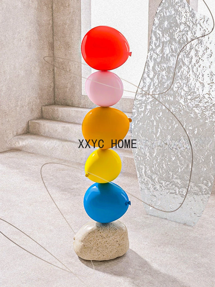 Light Luxury Sculptured Ornaments High-End Creative Artwork Floor Art Colorful Balloon Pattern Decorations