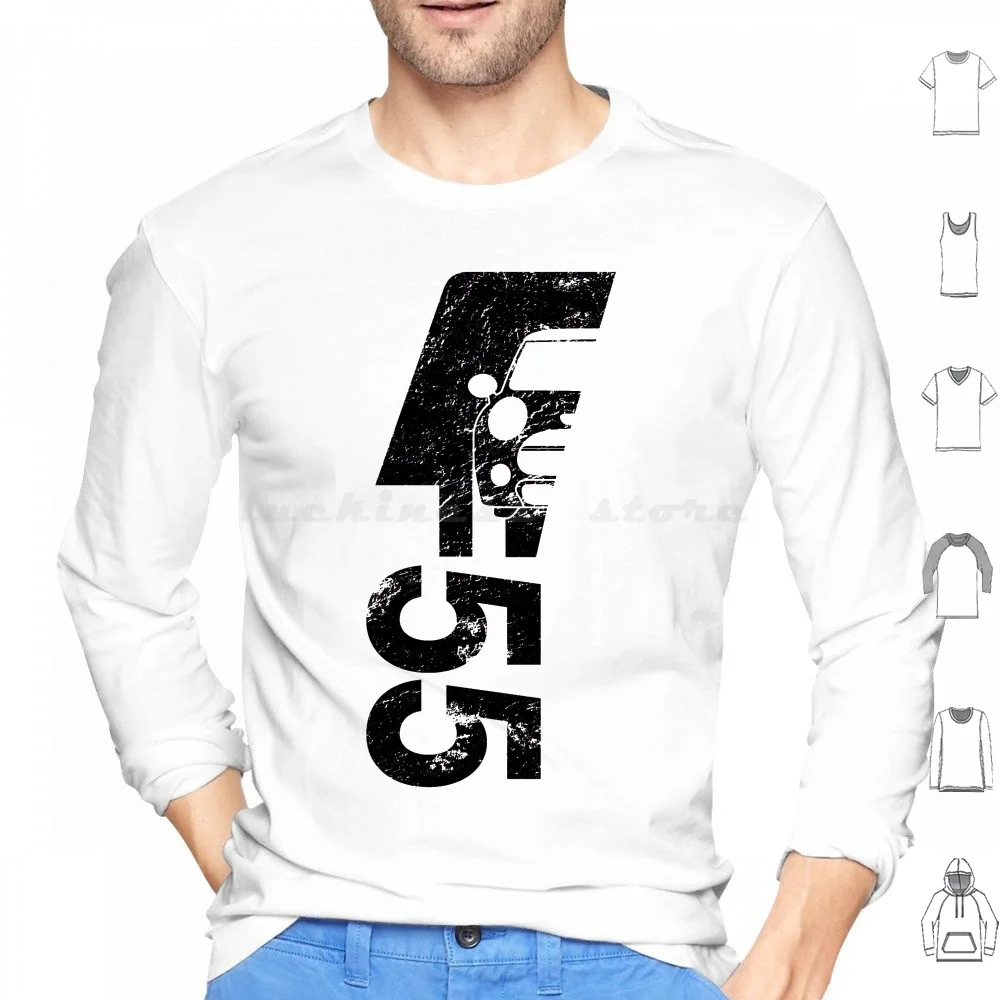 F55 Mini Cooper fett und einfach Distressed Logo-Design in schwarz mit Zeichnung von Auto und f55 Text. Hoodies Langarm