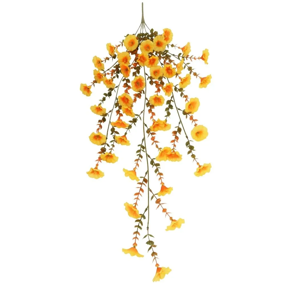 

High Quality Colorful Artificial Flowers Leaf Decorations Realistic Faux Flower Vine Eucalyptus Garland Wall Hanging Ornament