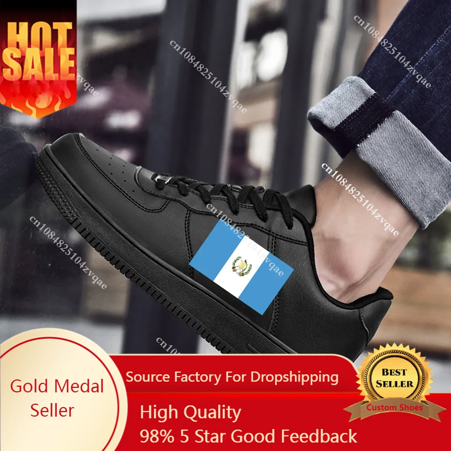 

Guatemalan Flag AF Basketball Mens Womens Sports Running High Quality Flats Force Sneakers Lace Up Mesh Customized Made Shoe