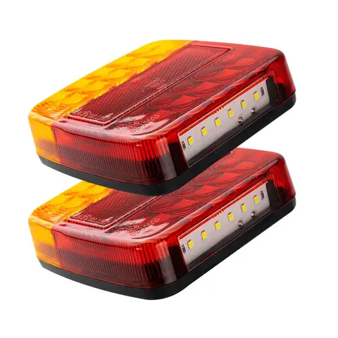2Pcs 12V 26 LED Tail Light Super Bright 26 LED Stop Tail Lights IP65 Waterproof Car Number Plate Light for Trailer Truck RV Boat