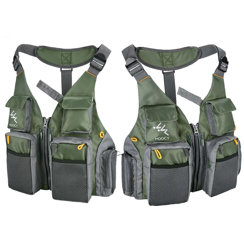 

Удобная рыболовная куртка с множеством карманов, универсальная рыболовная куртка из износостойкой ткани Оксфорд, рыболовный жилет для бега, путешествий, походов