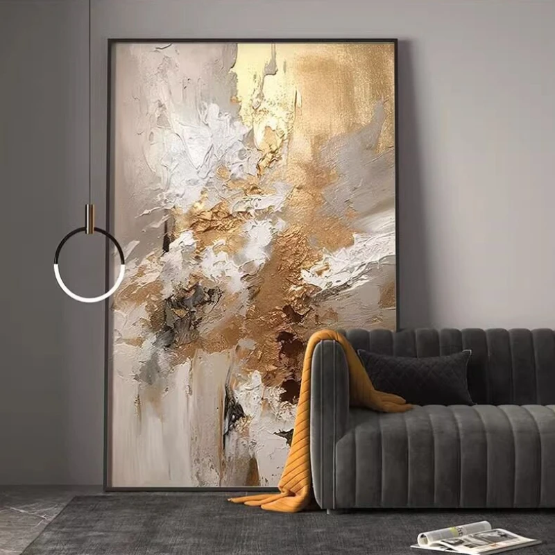 

gold large-size decorative painting art texture living room abstract Painting aesthetic home schilderij luxury room decoration