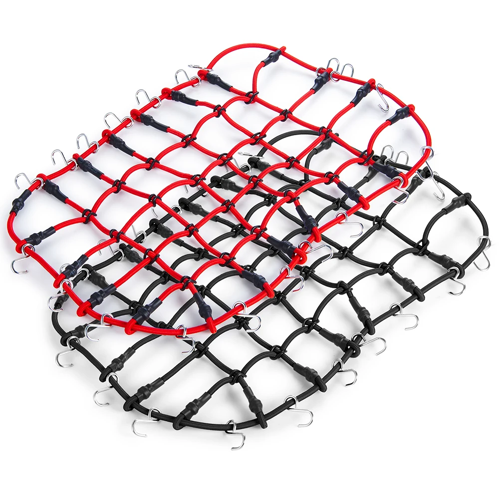 AXSPEED 1:10 Decor Accessories Rubber Luggage Net with Hook 250x160mm for 1/10 RC Crawler Car TRX4 Bronco Defender Parts