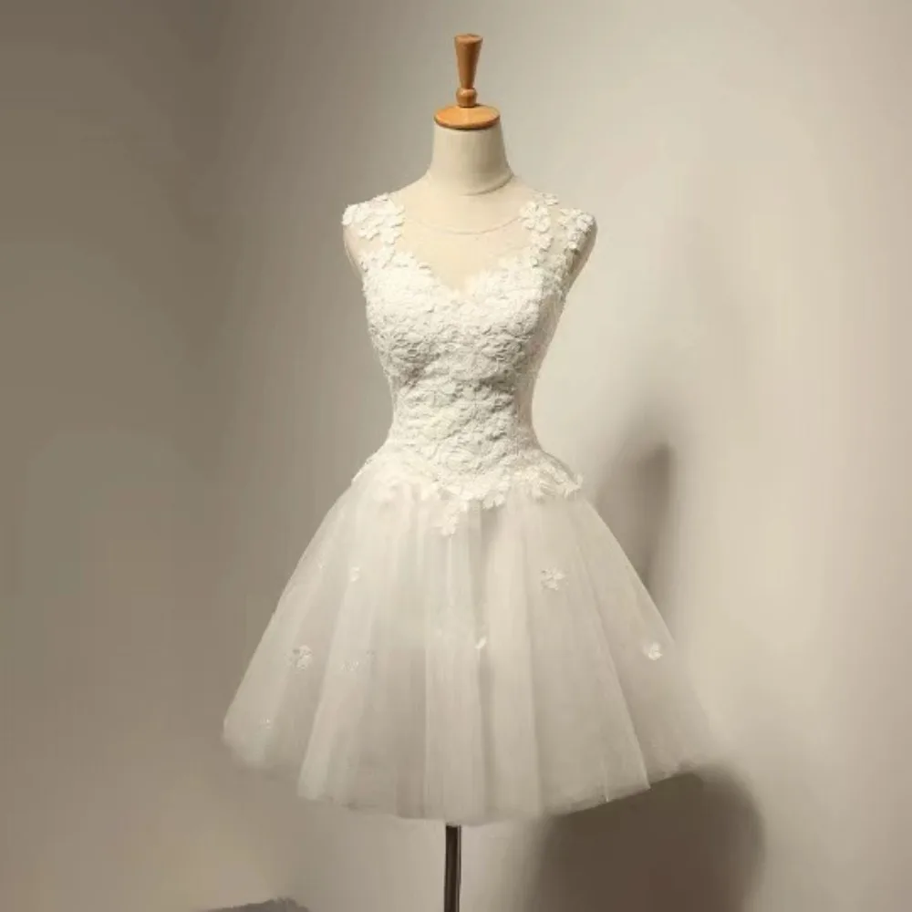 Short Wedding Dresses for Women Simple Lace Bridesmaid Dress Plus Size Boho Bride Dress Bridal Vestido De Novia Robe De Mariée