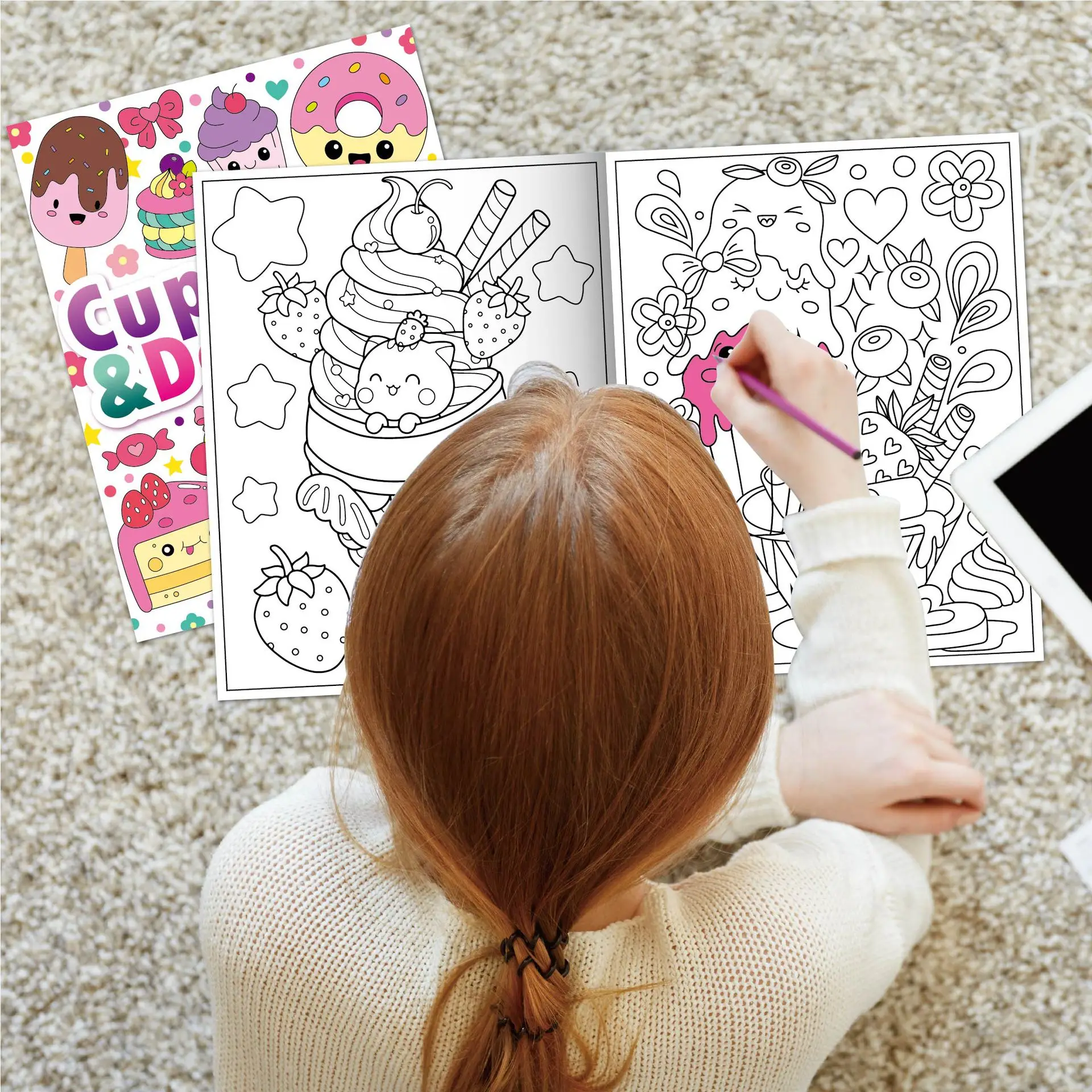 24 Page Children Coloring Book Cartoon Ocean Dessert Butterfly Doodle Drawing Graffiti Book Early Learning Painting Workbook