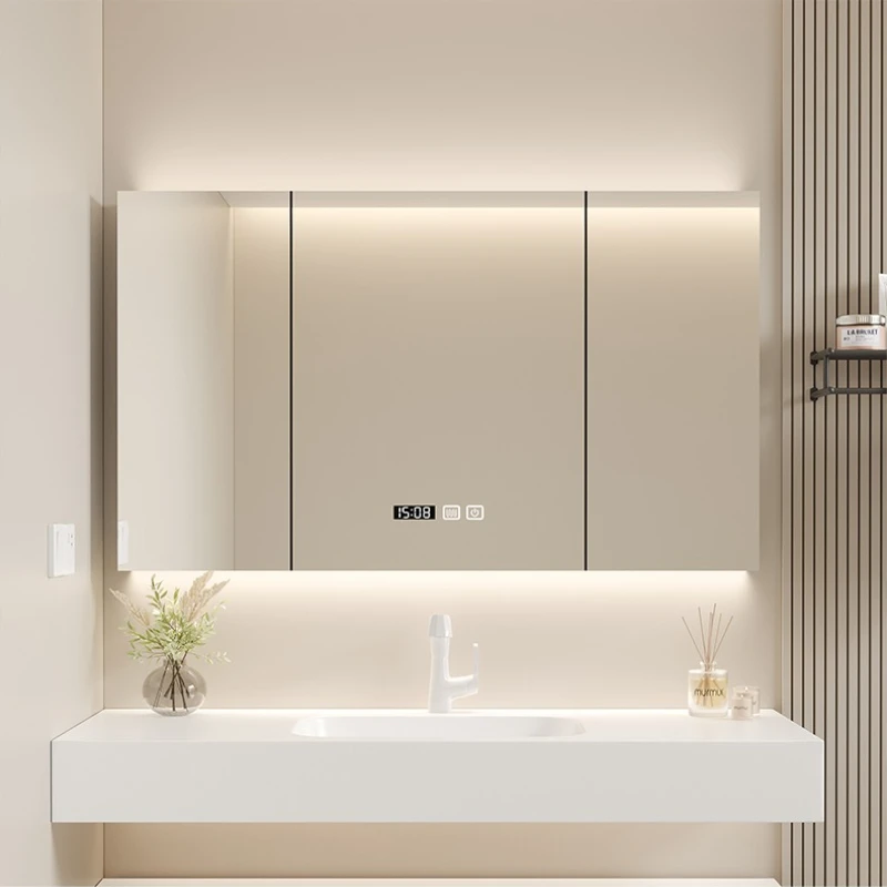 Bathroom smart mirror cabinet wall-mounted separate light defogging bathroom cabinets storage space saving bad schrank furniture