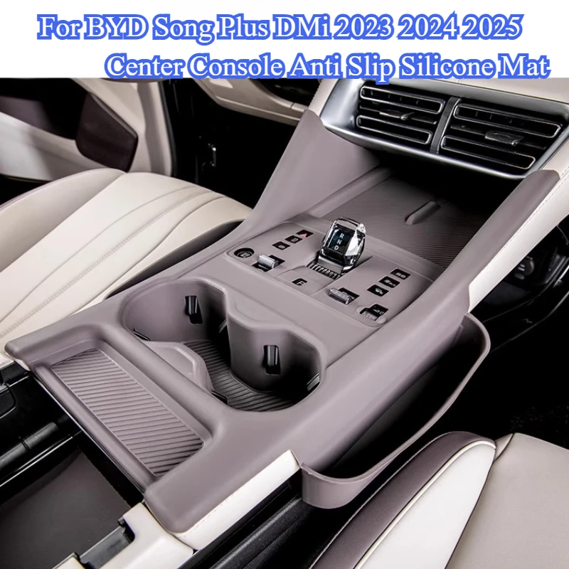 

For BYD Song Plus DMi Silicone Dashboard Mat Wireless Cup Holder Car Center Console Anti Slip Silicone Mat Organizer Full Cover