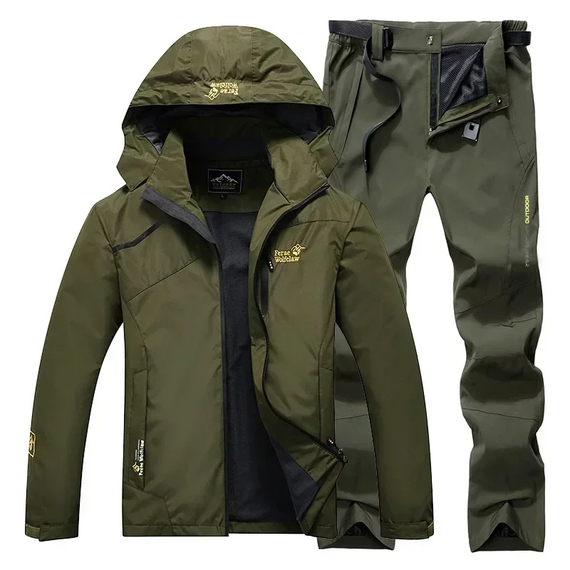 New Spring Autumn Waterproof Windproof Fishing Suit Set Thin Hooded Fishing Jacket Breathable Quick Dry Fishing Clothes
