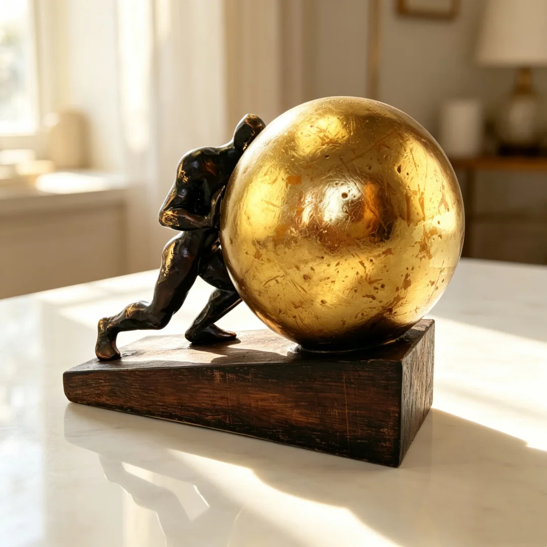 Bronze Gymnast Figure Retro Mythological Resin Decor Bronze Statues For Home Living Room Tabletop Ornament Gift Wholesale Craft