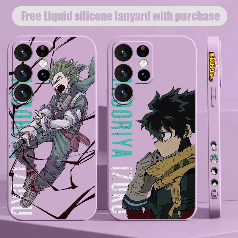 My Hero Academia Anime For Samsung S10e S20 S21 S22 S23 S24 Plus Lite Ultra FE 5G Liquid Left Rope Phone Case Shell Soft Cover