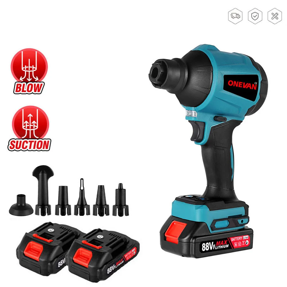 

1000W 40000RPM Multifunction Cordless Air Dust Blower Collector Inflator and Deflator with 5Nozzles for Makita 18V Battery