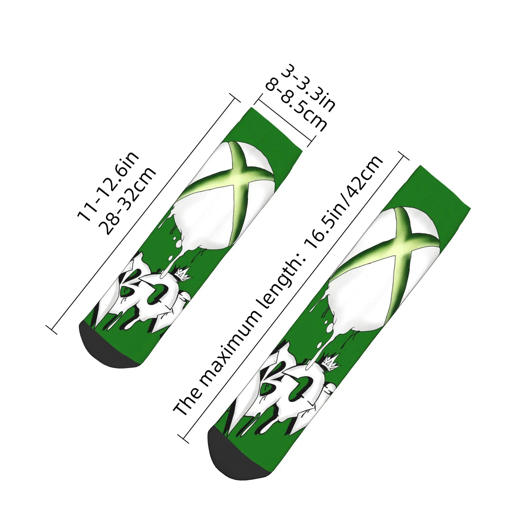 جوارب بشعار Xbox باللون الأخضر، جوارب Harajuku فائقة النعومة، ملحقات جوارب لجميع المواسم لهدايا الرجل والمرأة #4