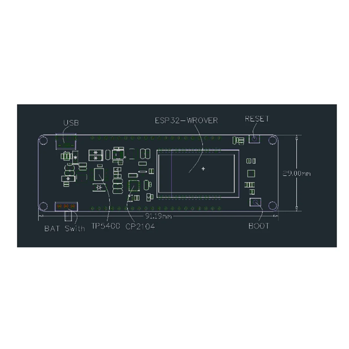 Efficient Bluetooth Module 18650 Battery ESP32 WROVER Development Board
