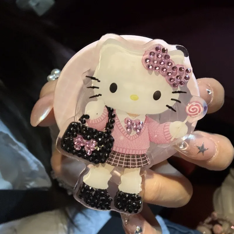 Sanrio japonés dibujos animados Hello Kitty soporte magnético para teléfono Kawaii decoración de teléfono portátil juguetes creativos para niños